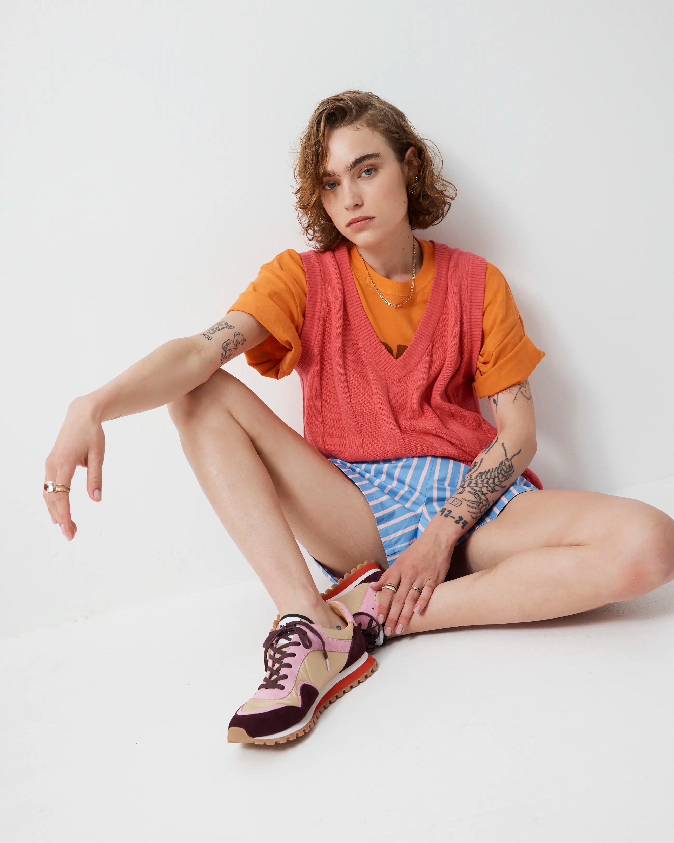 Moon Street Lace Up Sneaker | Cherry and Sandstone
