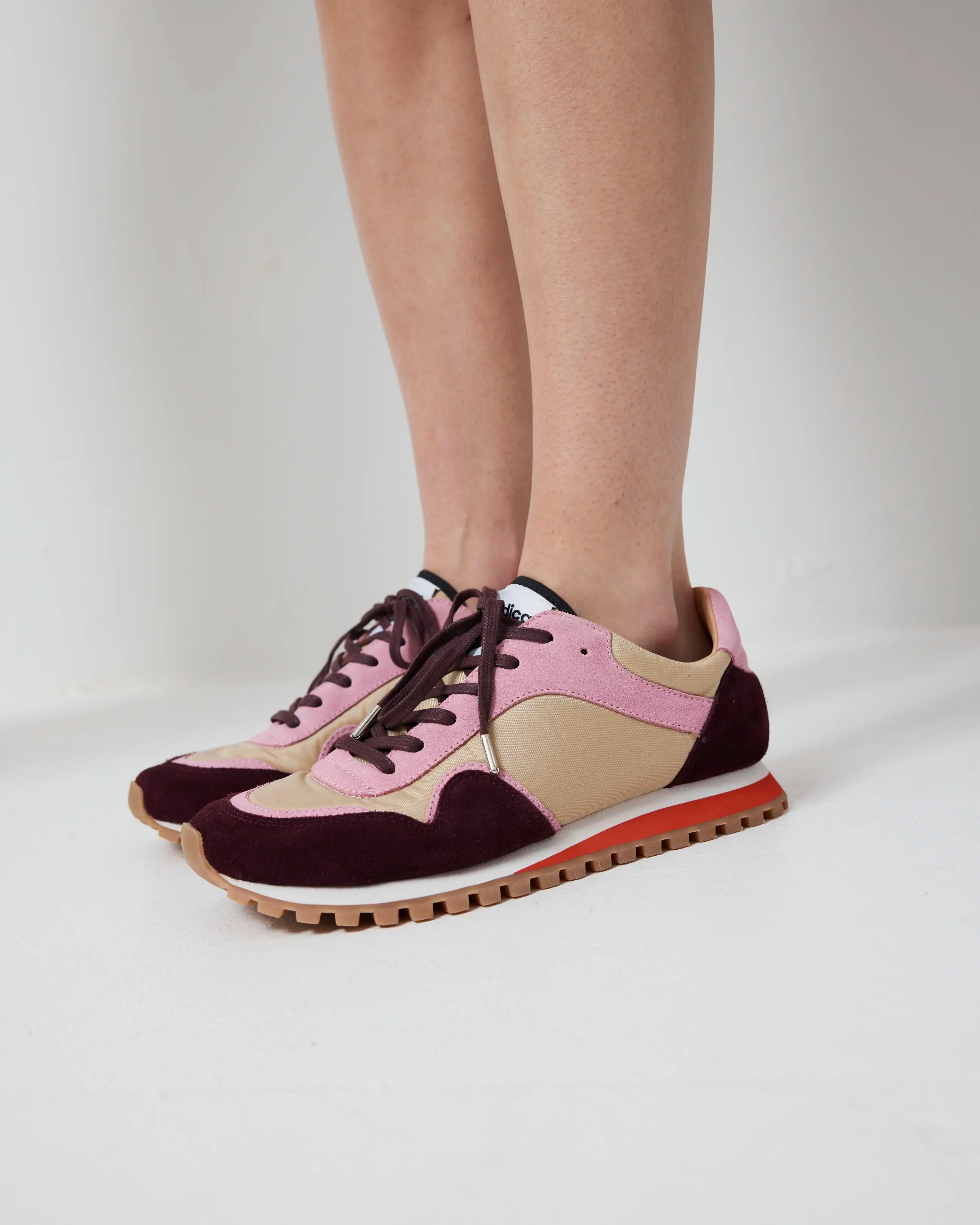 Moon Street Lace Up Sneaker | Cherry and Sandstone