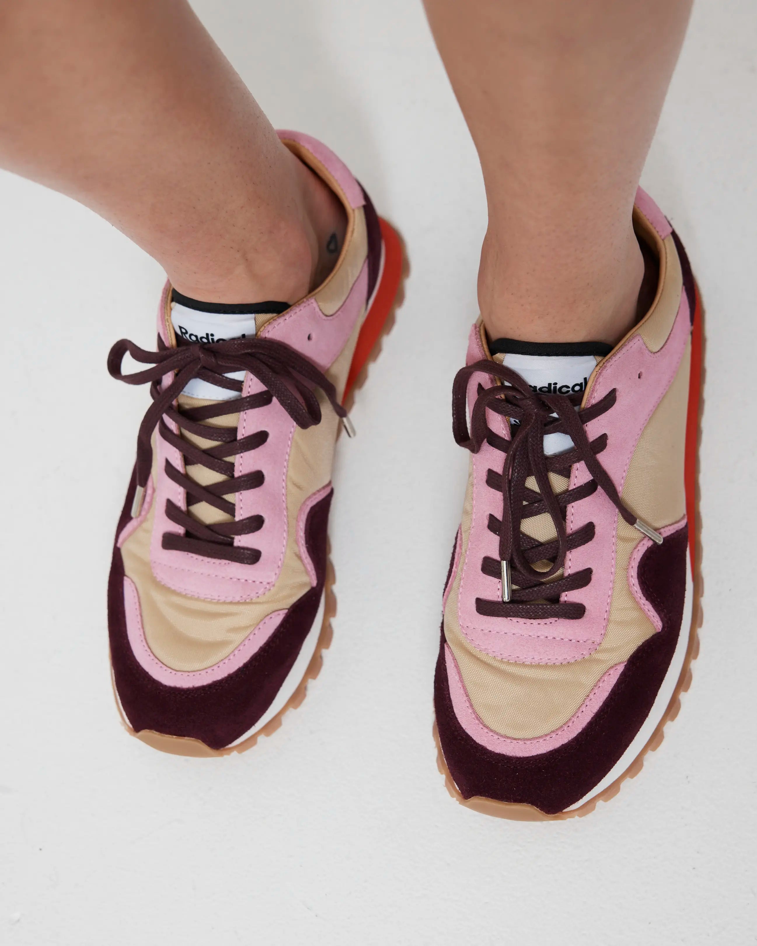 Moon Street Lace Up Sneaker | Cherry and Sandstone