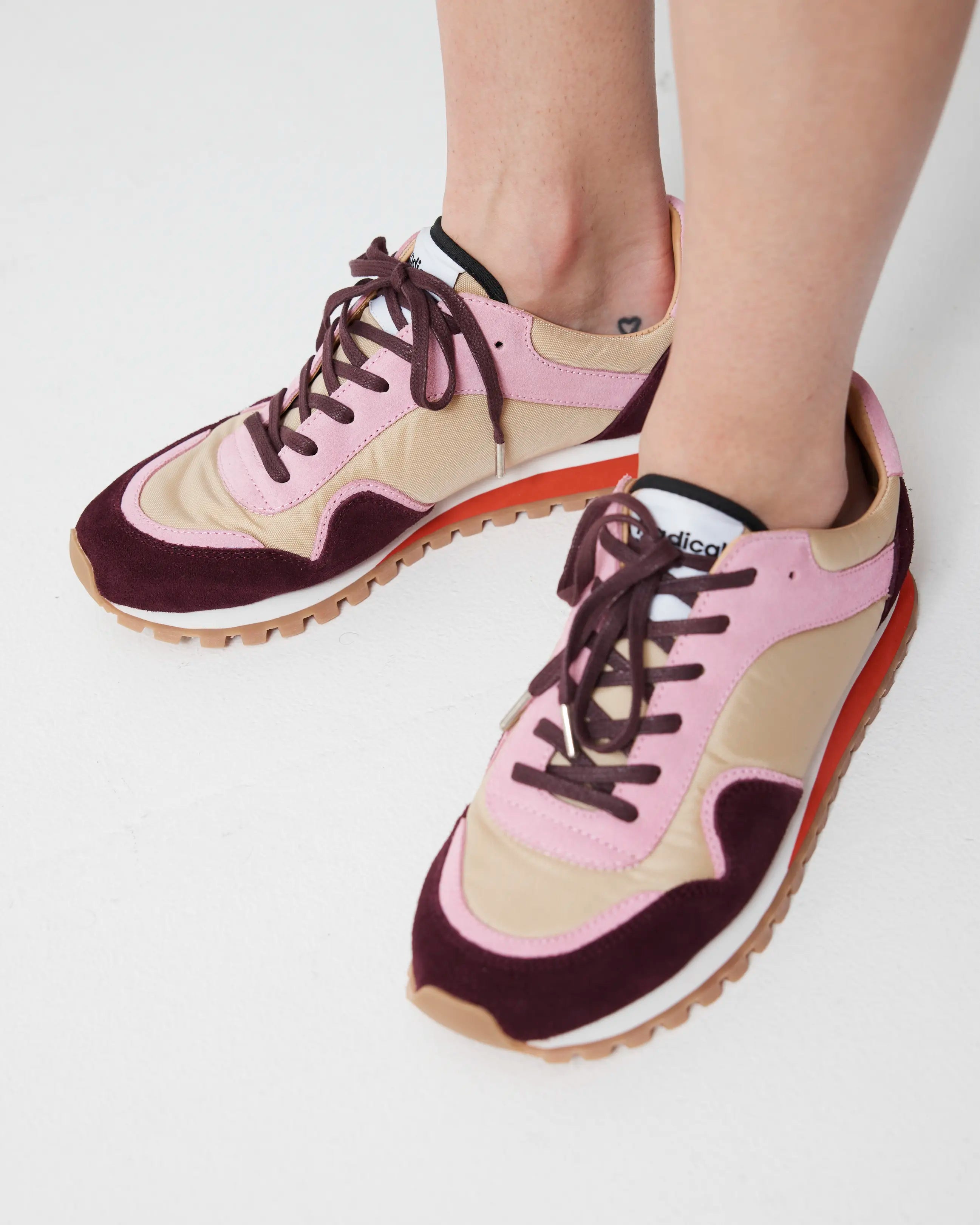 Moon Street Lace Up Sneaker | Cherry and Sandstone