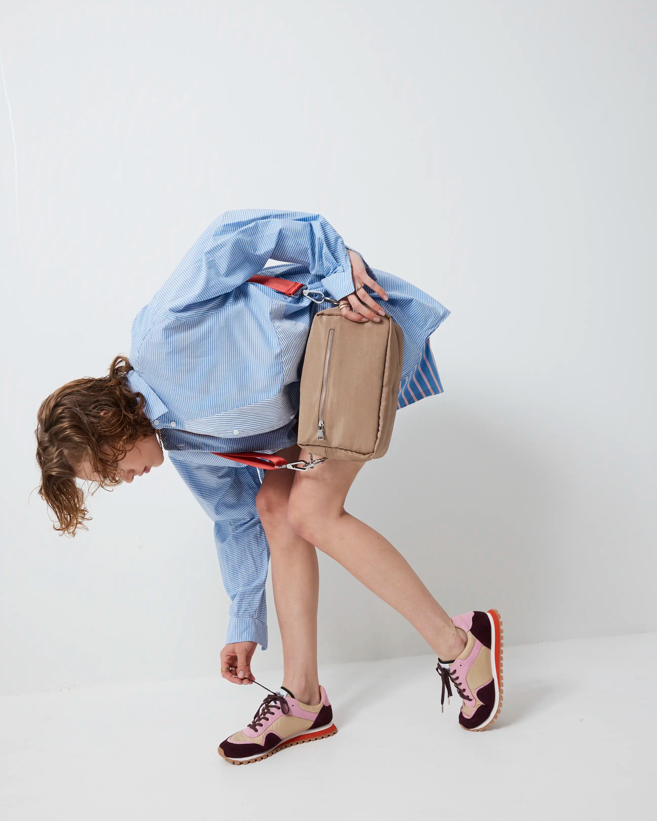 Moon Street Lace Up Sneaker | Cherry and Sandstone