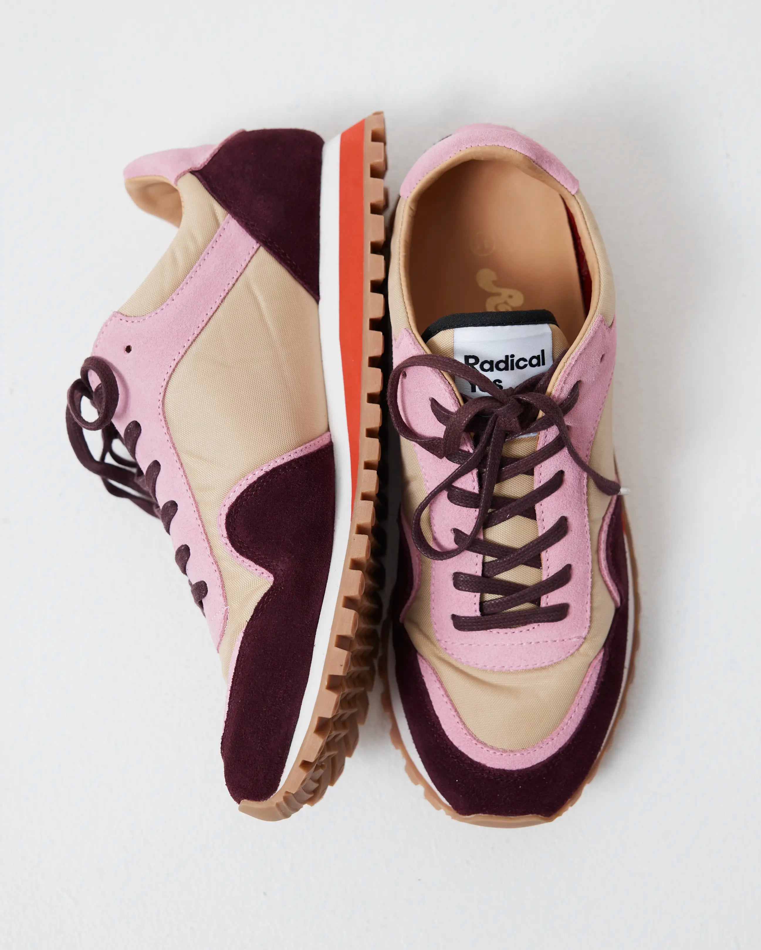 Moon Street Lace Up Sneaker | Cherry and Sandstone