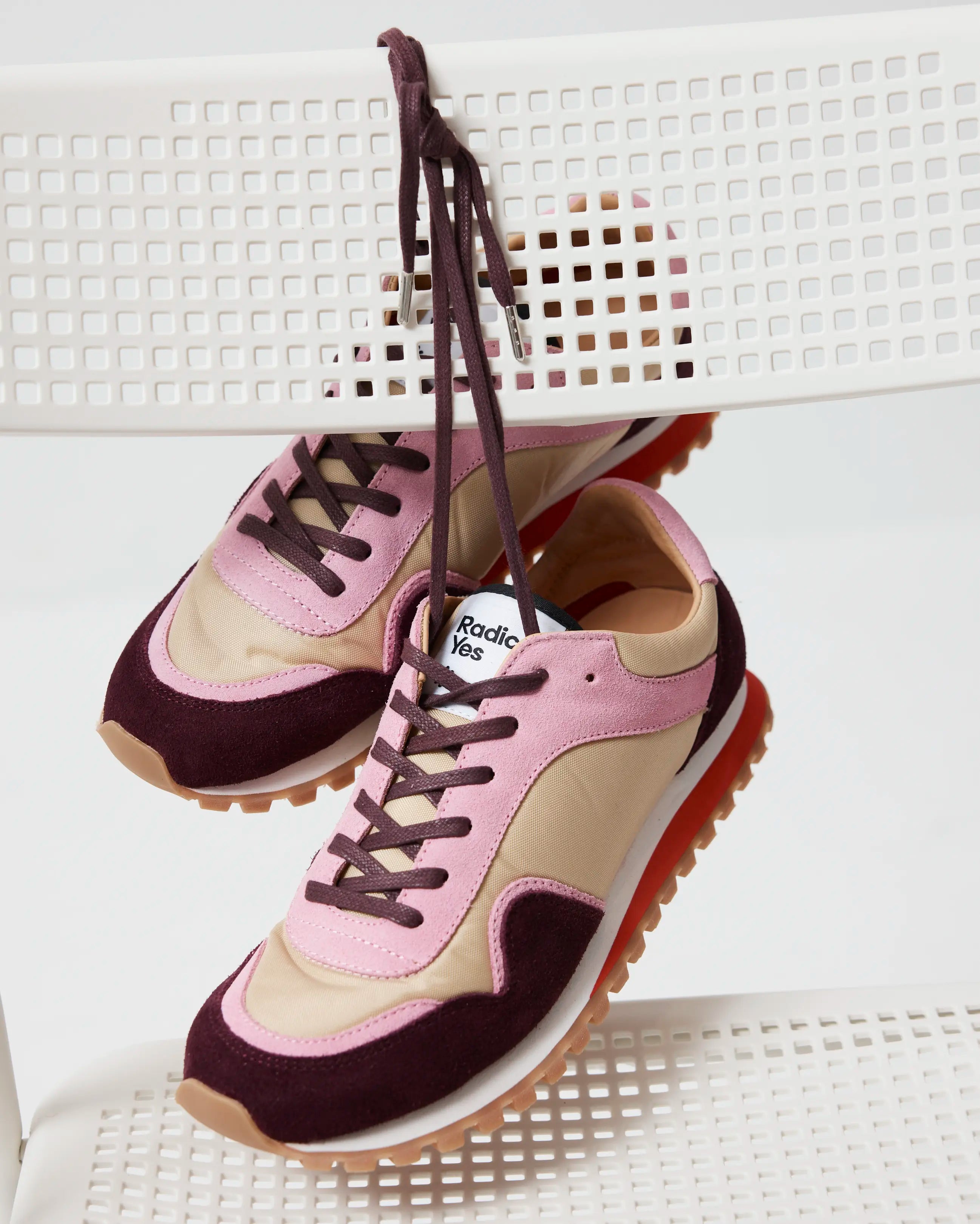 Moon Street Lace Up Sneaker | Cherry and Sandstone