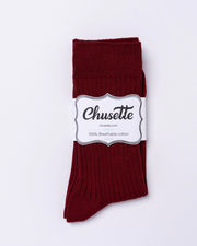 Chusette Seamless Mercerized Cotton Socks | Maroon