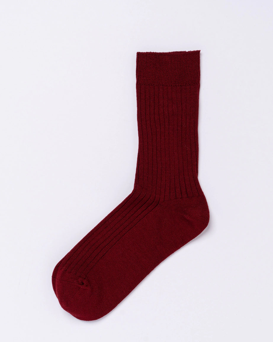 Chusette Seamless Mercerized Cotton Socks | Maroon