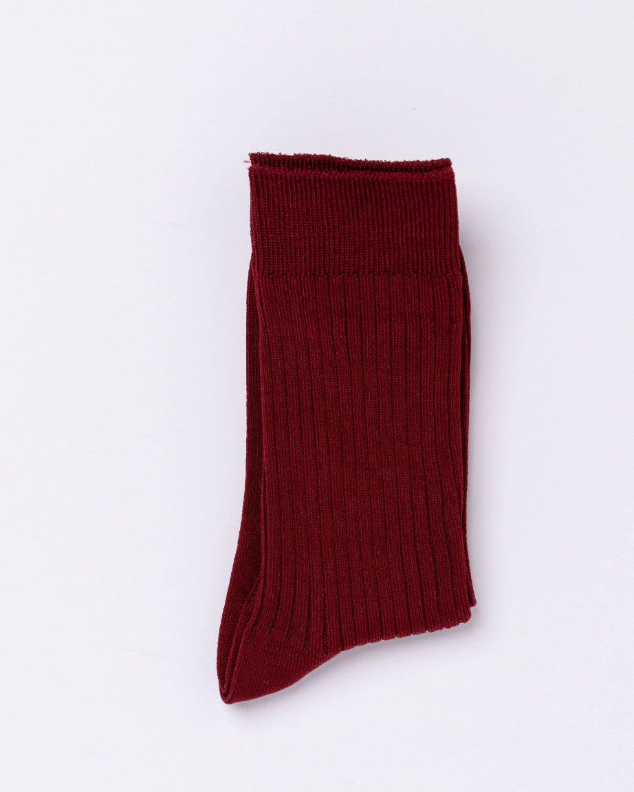 Chusette Seamless Mercerized Cotton Socks | Maroon