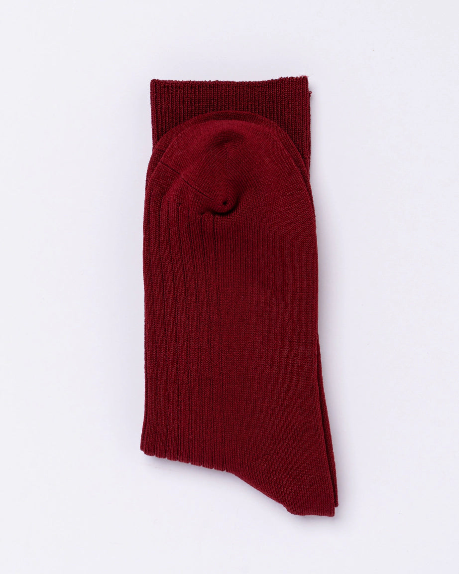 Chusette Seamless Mercerized Cotton Socks | Maroon