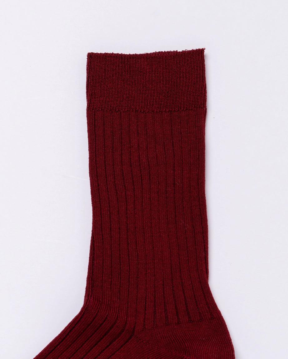 Chusette Seamless Mercerized Cotton Socks | Maroon