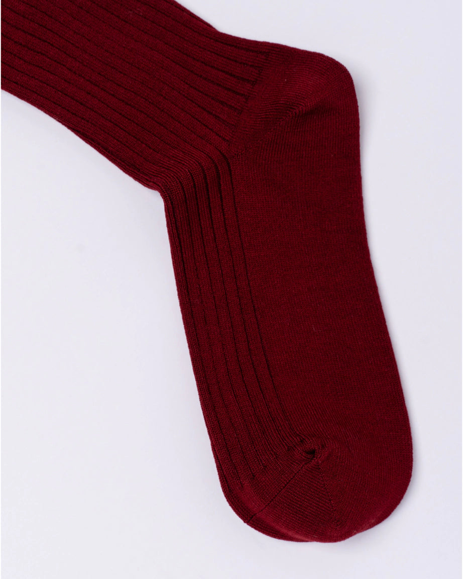 Chusette Seamless Mercerized Cotton Socks | Maroon