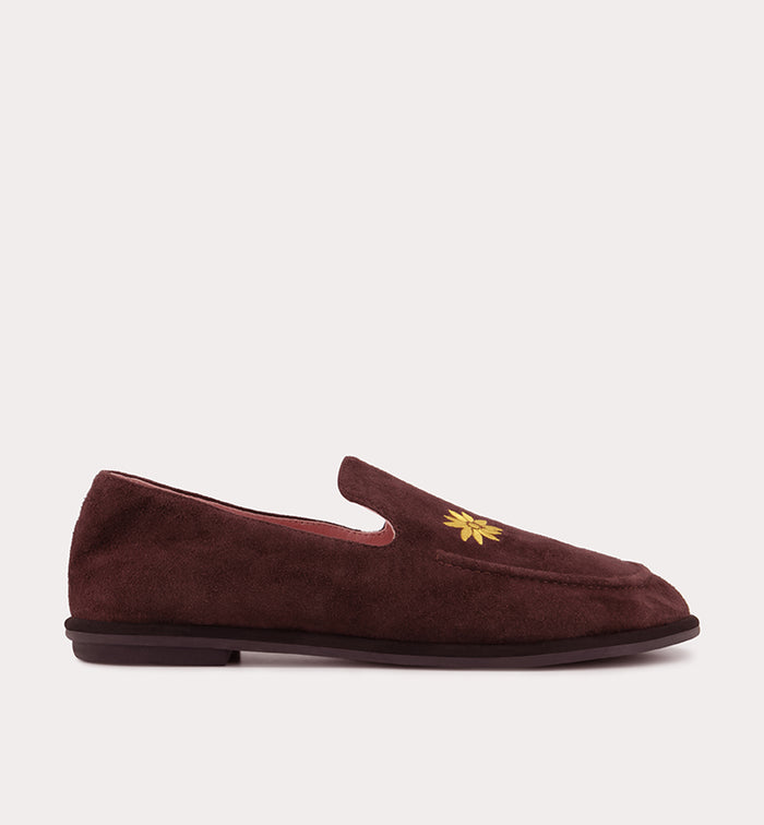 Meriem Hotel Loafer | Cherry Suede