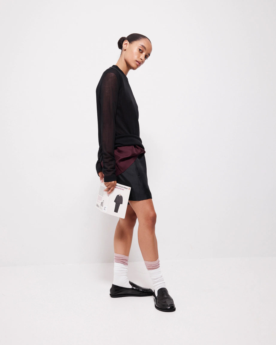 Meriem Hotel Leather Loafer | Black Crush