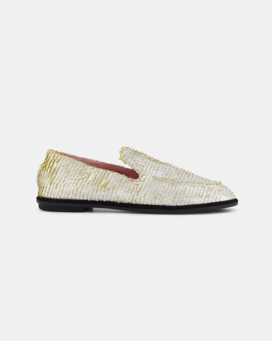 Meriem Hotel Leather Loafer | Chartreuse Feather