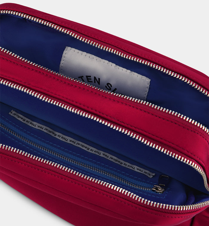 The Messenger Sporty Satin Pocket Bag | Cherry