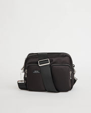 The Messenger Sporty Satin Pocket Bag | Black