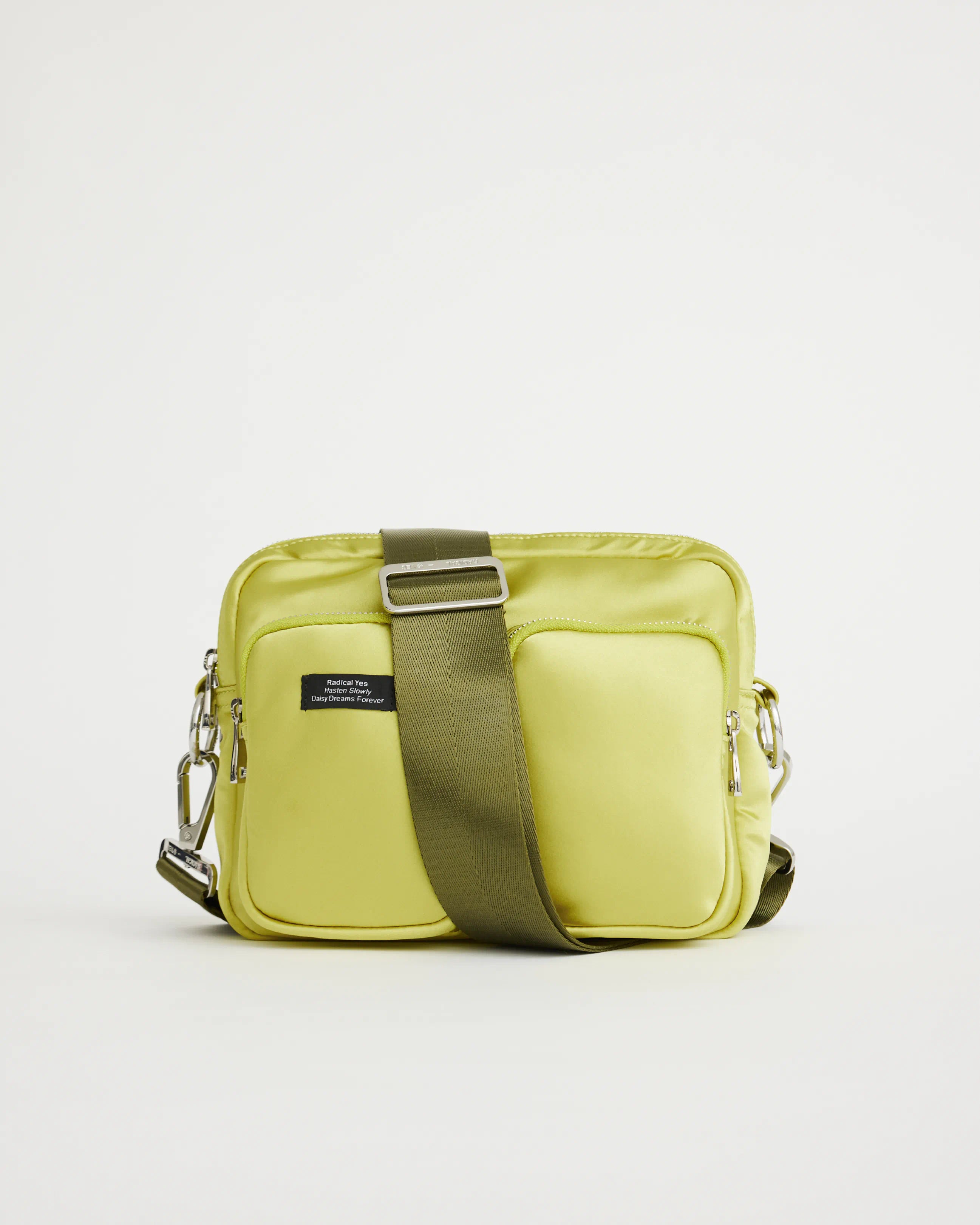 The Messenger Sporty Satin Pocket Bag | Electric Leaf
