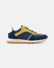 Moon Street Lace Up Sneaker | Washed Petrol & Chartreuse