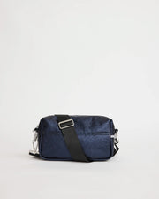 North Star Leather Clutch | Navy Metallic