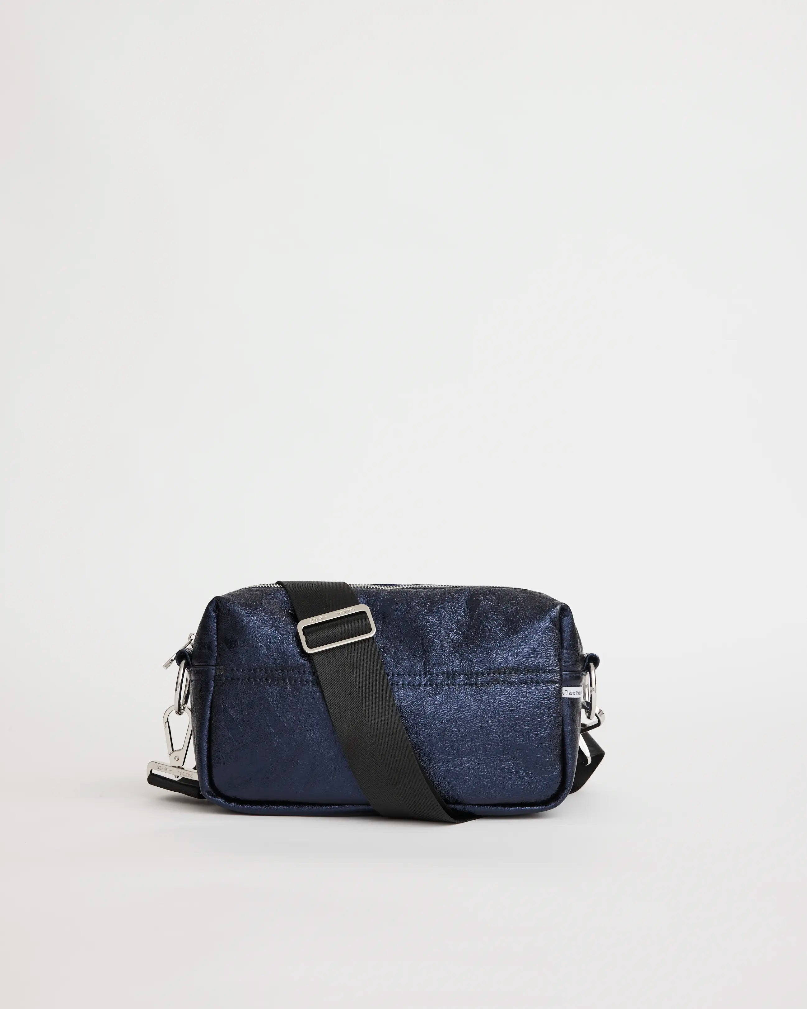 North Star Leather Clutch | Navy Metallic