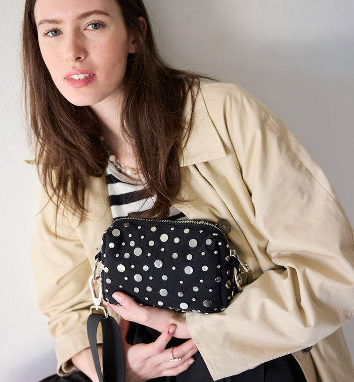 North Star Nylon Clutch Mini | Black Stud