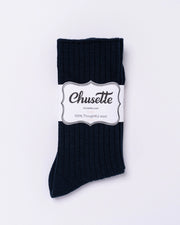 Chusette 100% Premium Wool Seamless Socks | Navy Blue
