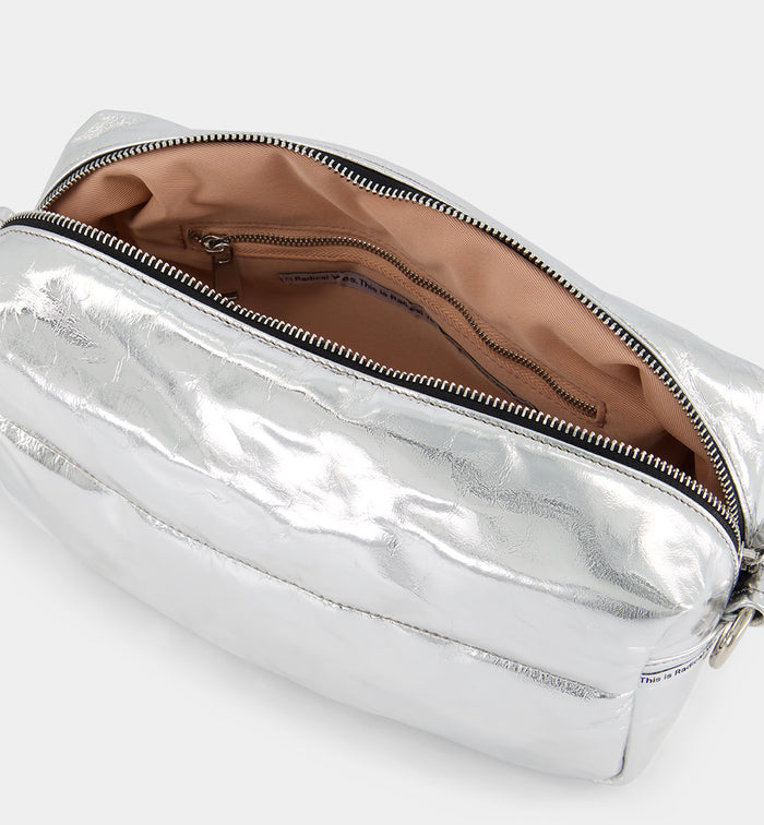 North Star Leather Clutch | Silver Crush