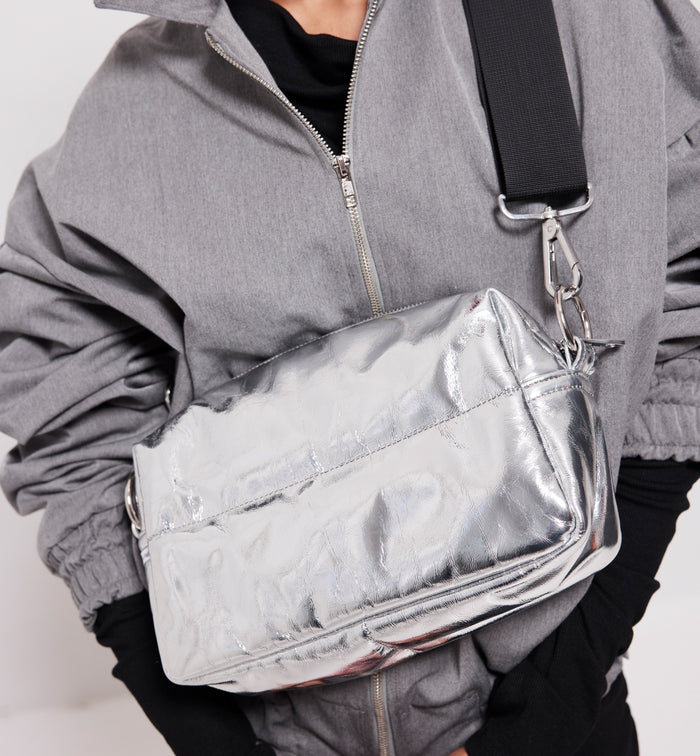 North Star Leather Clutch | Silver Crush