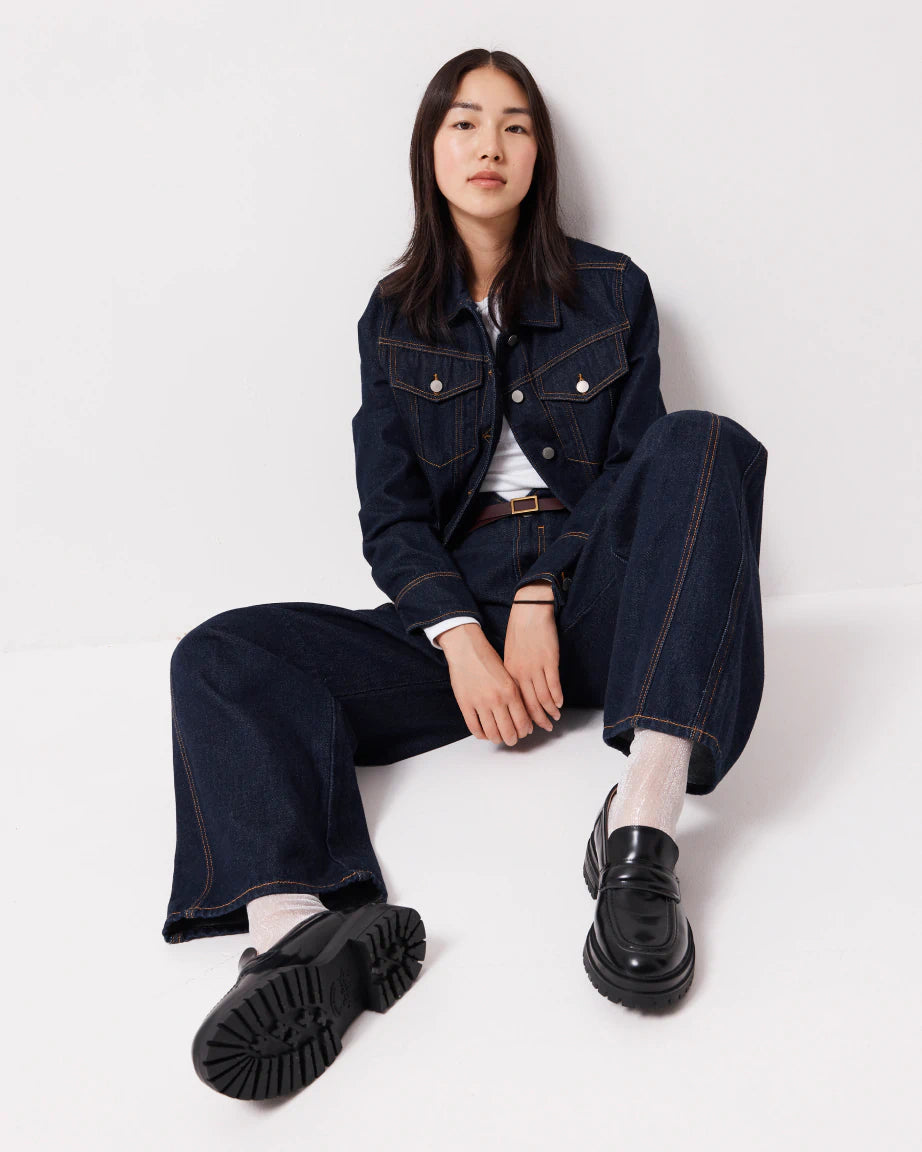 Olympia Slip On Leather Loafer | Black