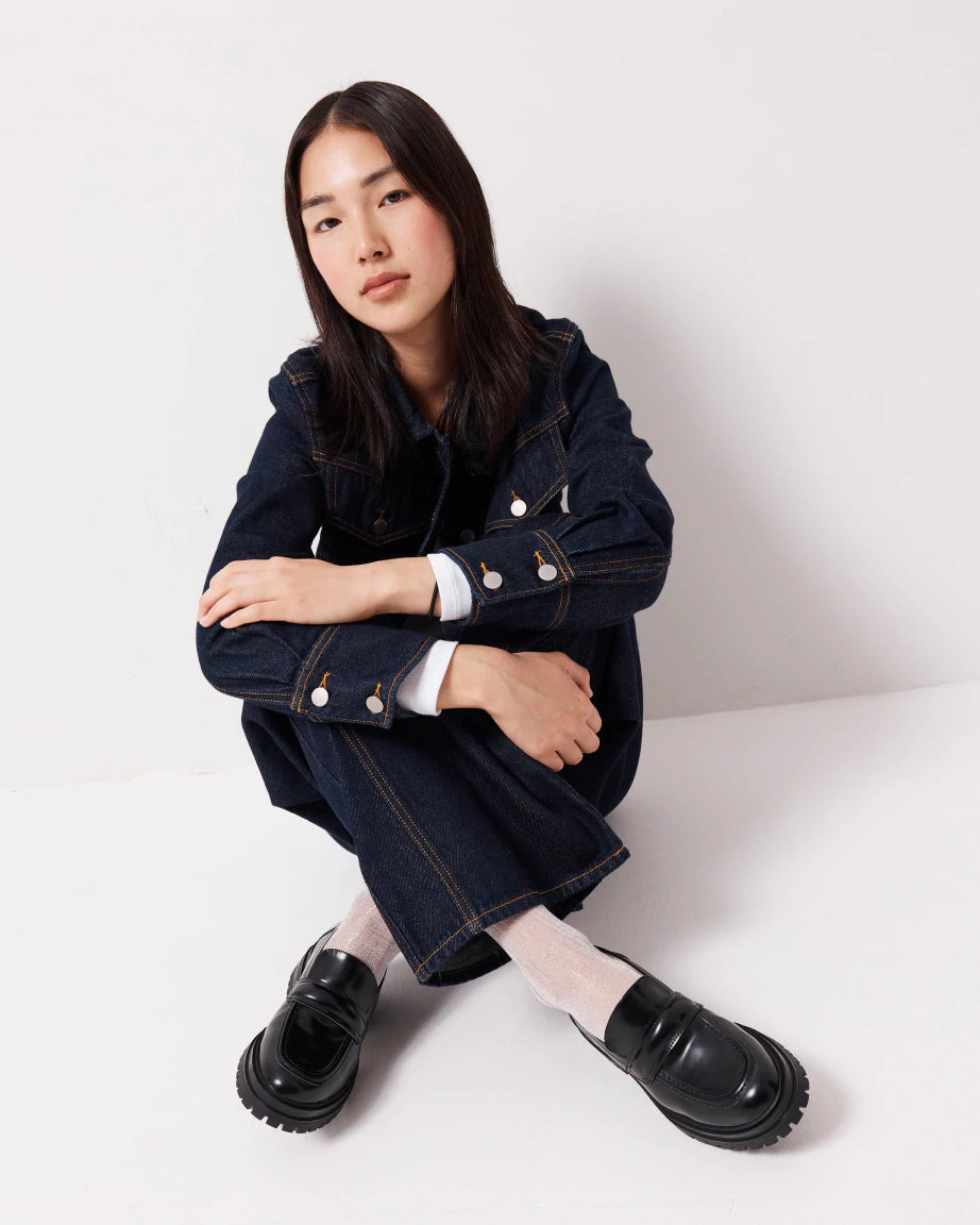 Olympia Slip On Leather Loafer | Black
