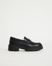 Olympia Slip On Leather Loafer | Black