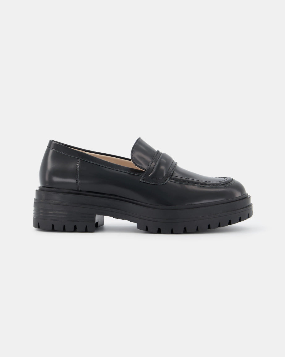 Olympia Slip On Leather Loafer | Black