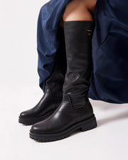 Patience Leather Zip Up Tall Boot | Black