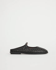Pixie Woven Leather Mule | Black