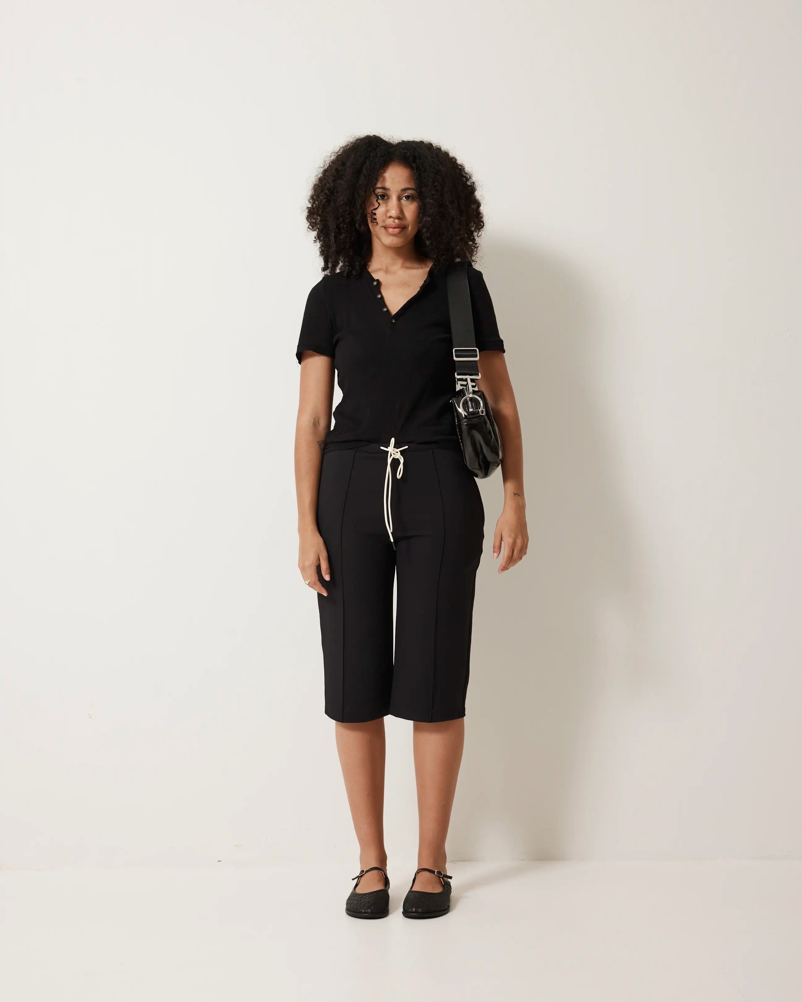 Pixie Woven Leather Mule | Black