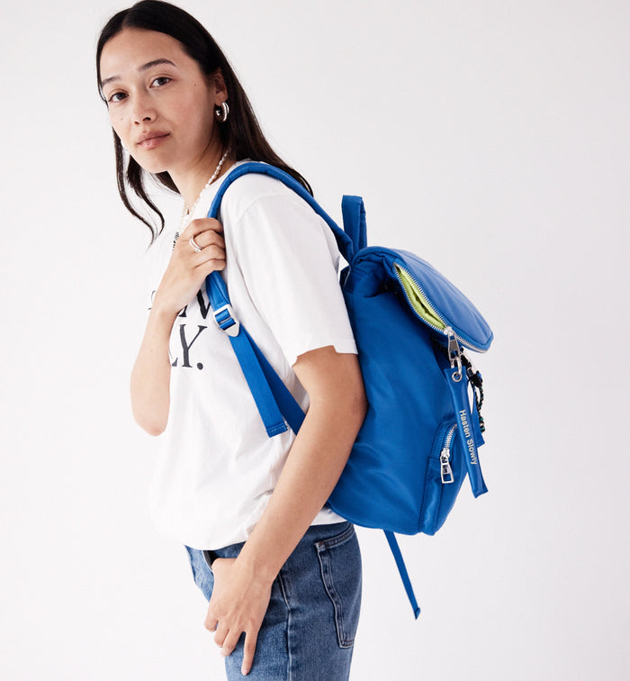 Pack the Stars Recycled Nylon Backpack | Retro Blue