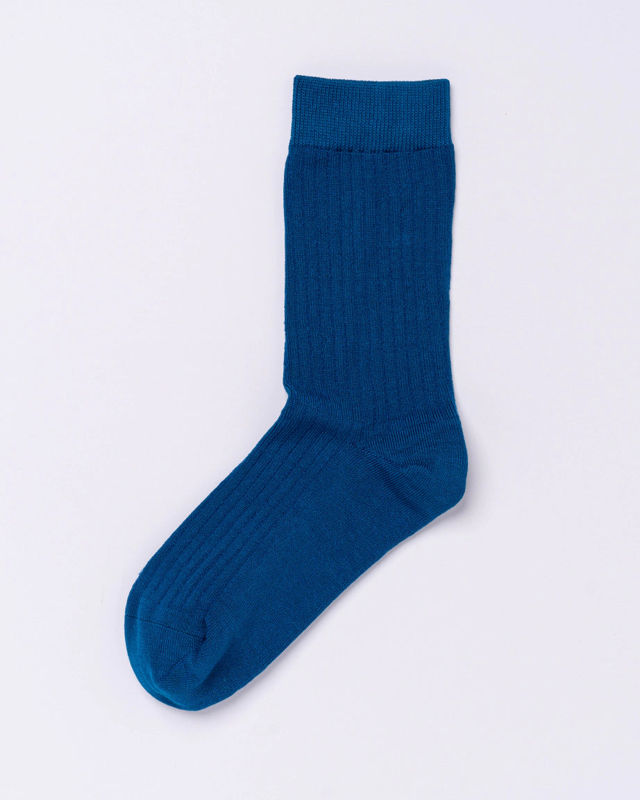 Chusette Seamless Mercerized Cotton Socks | Prussian Blue
