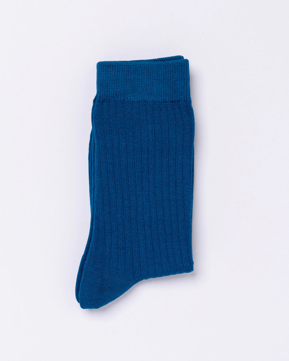 Chusette Seamless Mercerized Cotton Socks | Prussian Blue