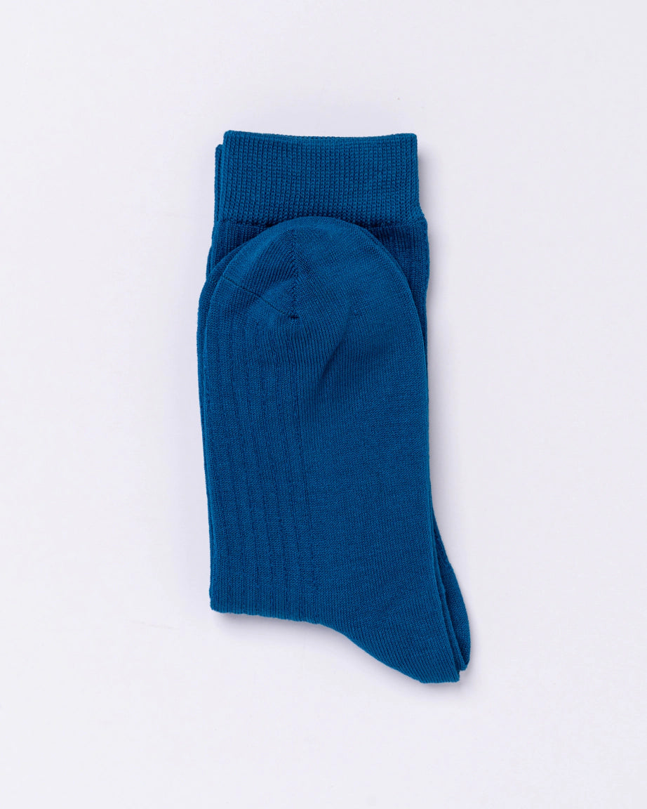 Chusette Seamless Mercerized Cotton Socks | Prussian Blue