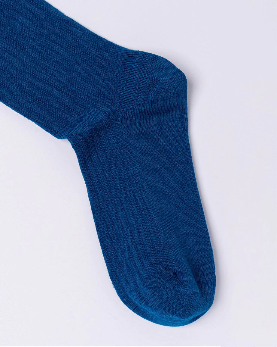 Chusette Seamless Mercerized Cotton Socks | Prussian Blue