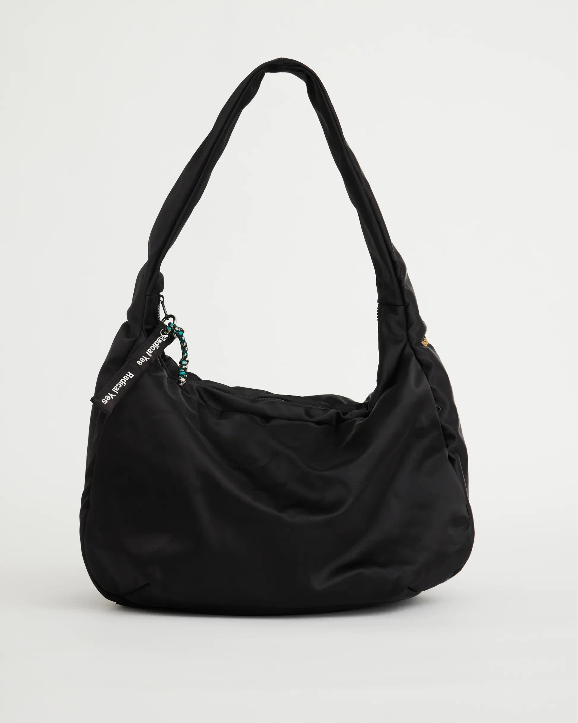 Rainbow Tote | Black Sporty Satin
