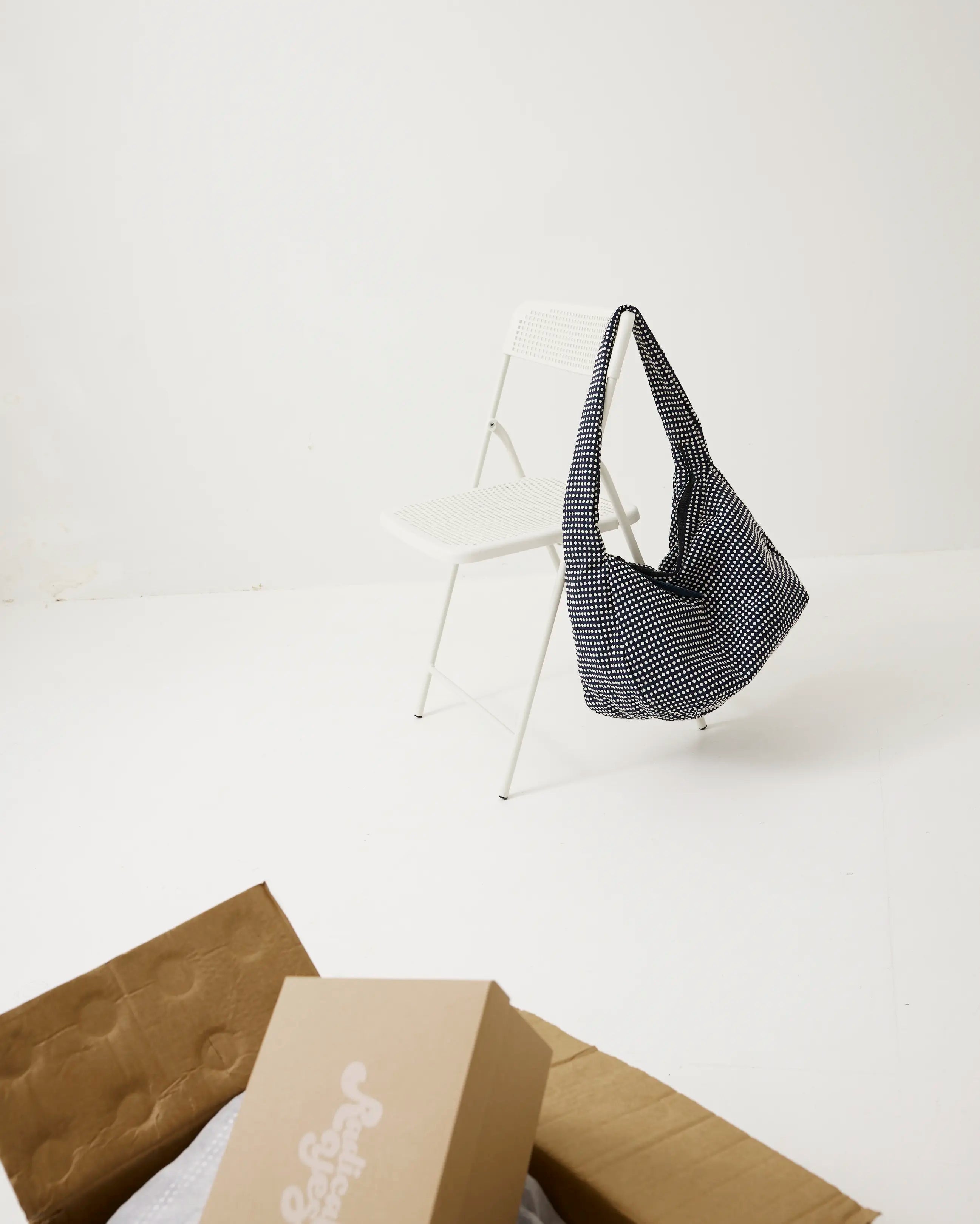 Rainbow Tote | Navy Polka Dot