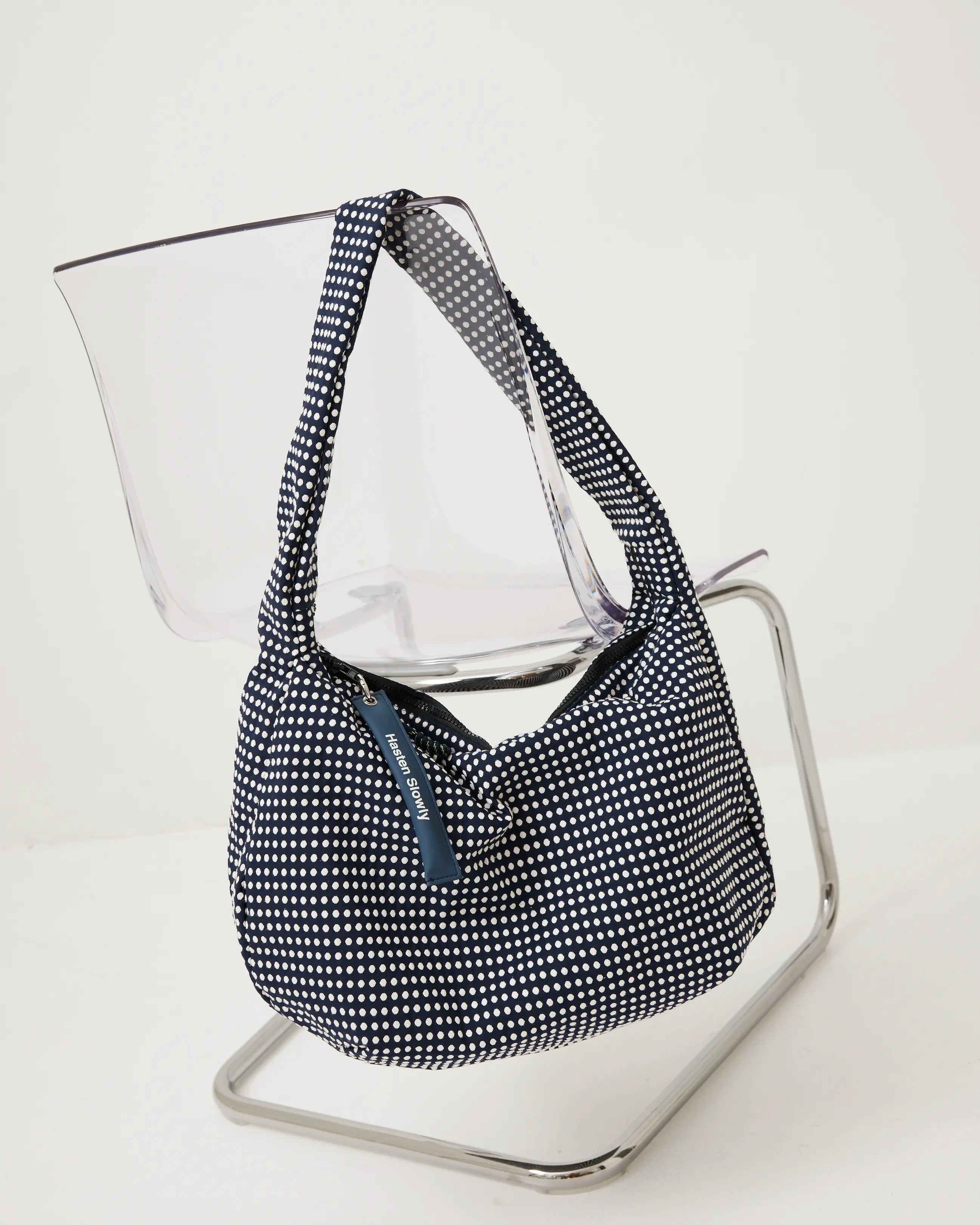 Rainbow Tote | Navy Polka Dot