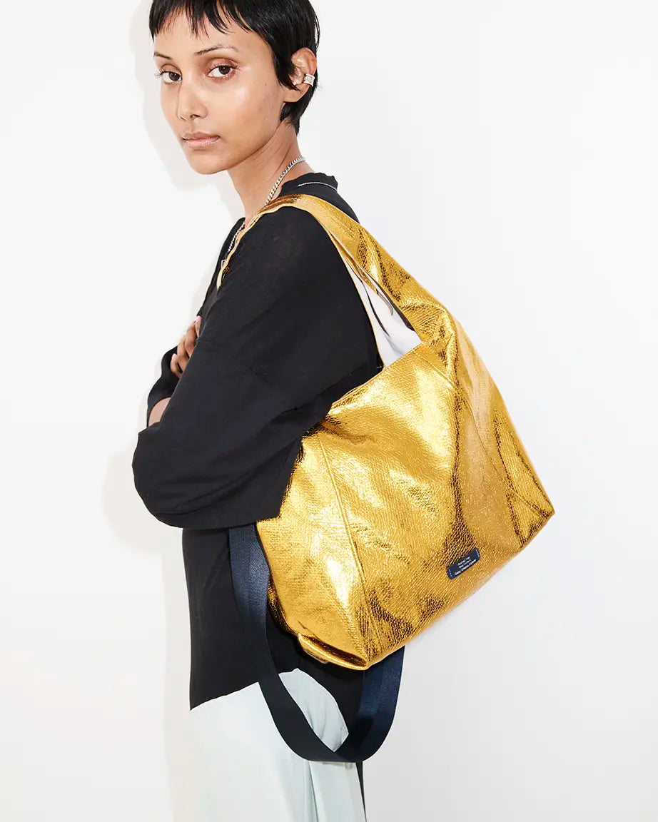 Life Without Screens Leather Tote | Fourth Floor Gold