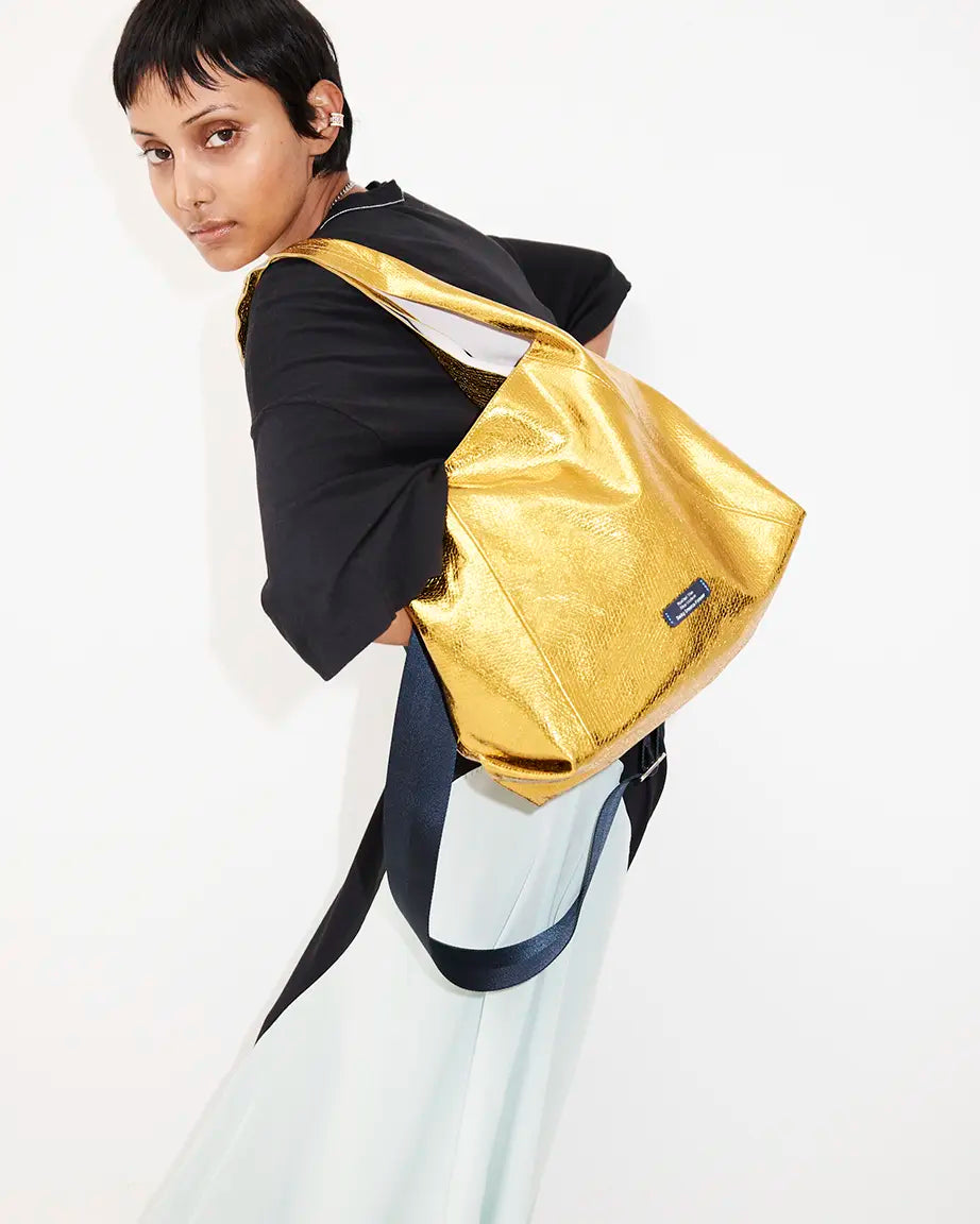 Life Without Screens Leather Tote | Fourth Floor Gold