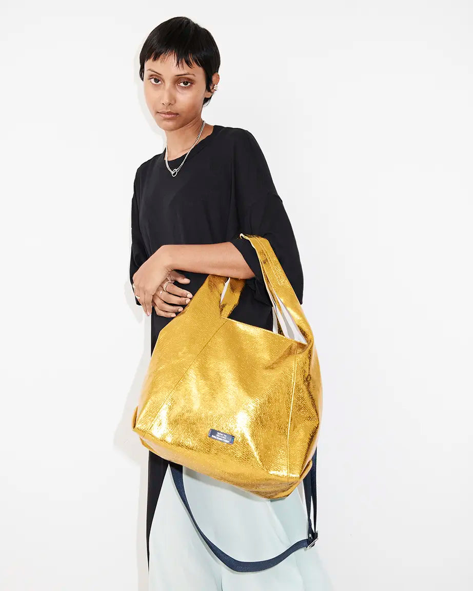 Life Without Screens Leather Tote | Fourth Floor Gold