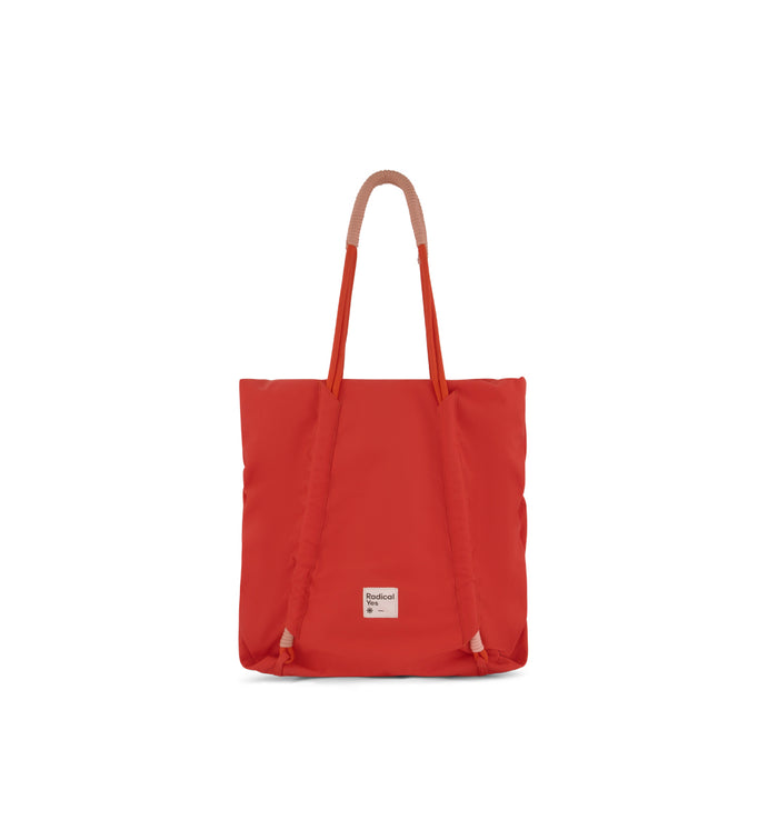 Reframe Ruched Recycled Nylon Tote | Red