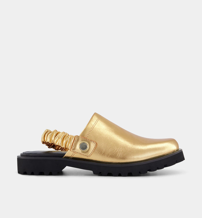 Roisin Slingback Leather Mule | Gold