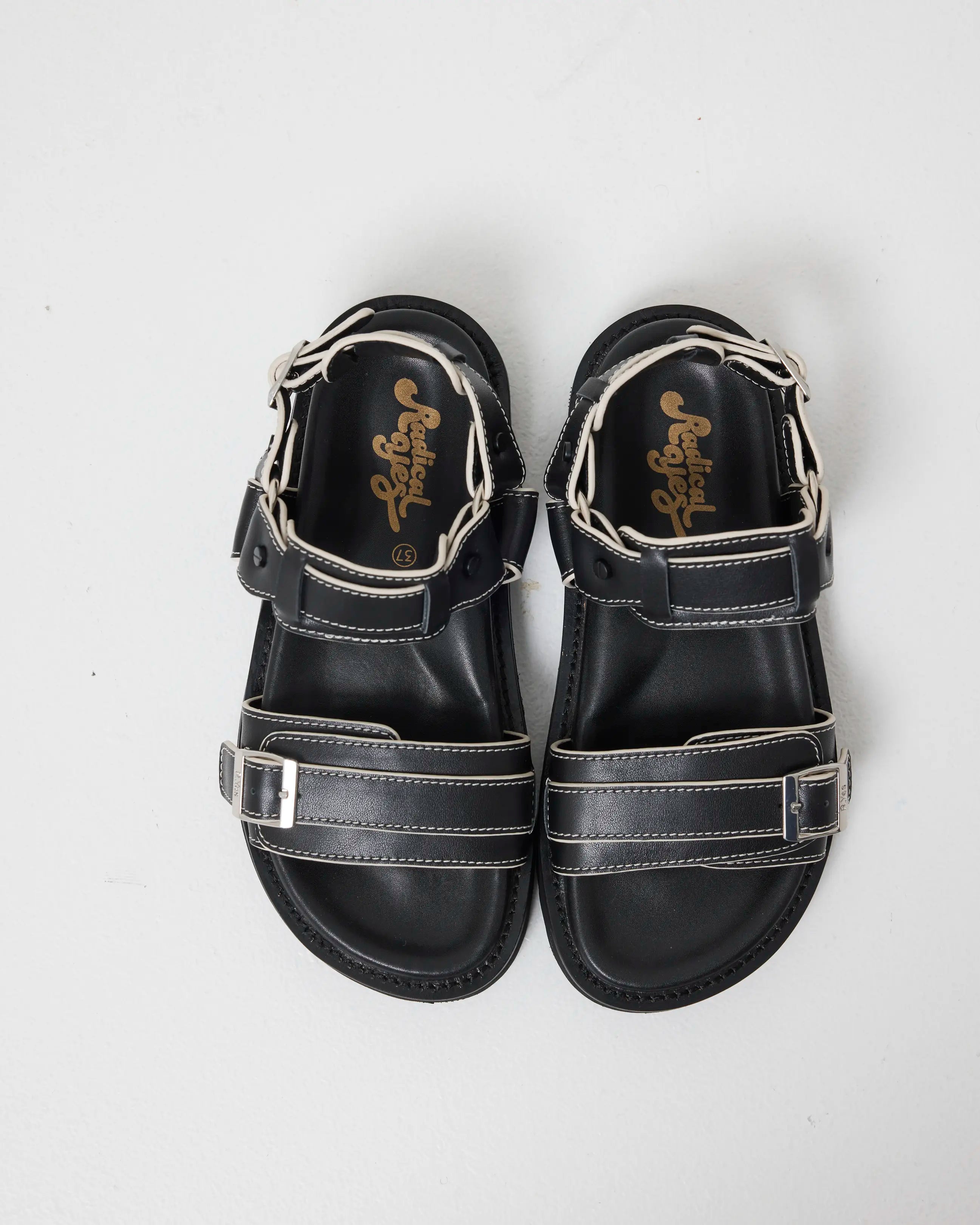 Rae Harness Leather Sandal | Black
