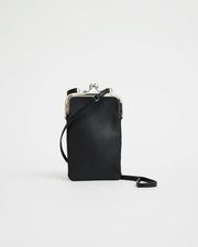 Lady Kiss Clutch | Black Leather