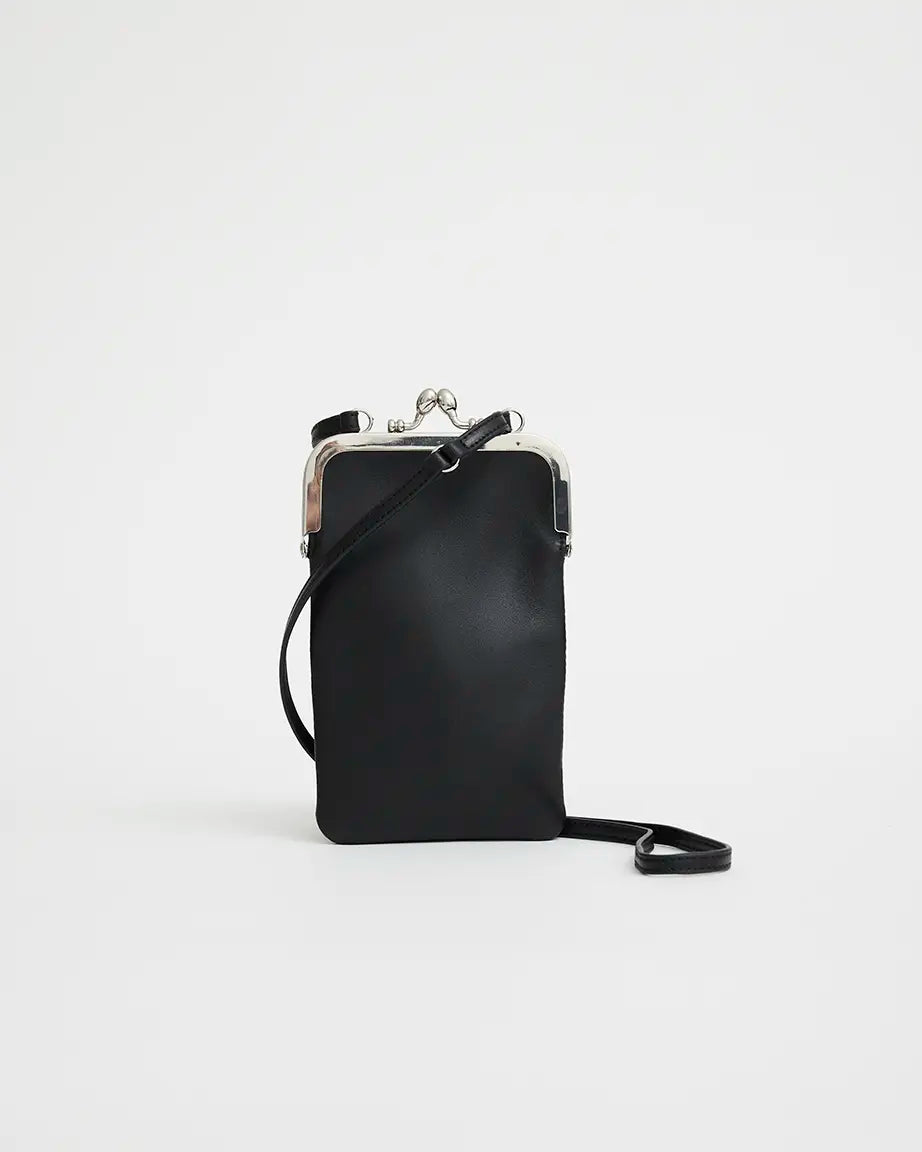 Lady Kiss Clutch | Black Leather