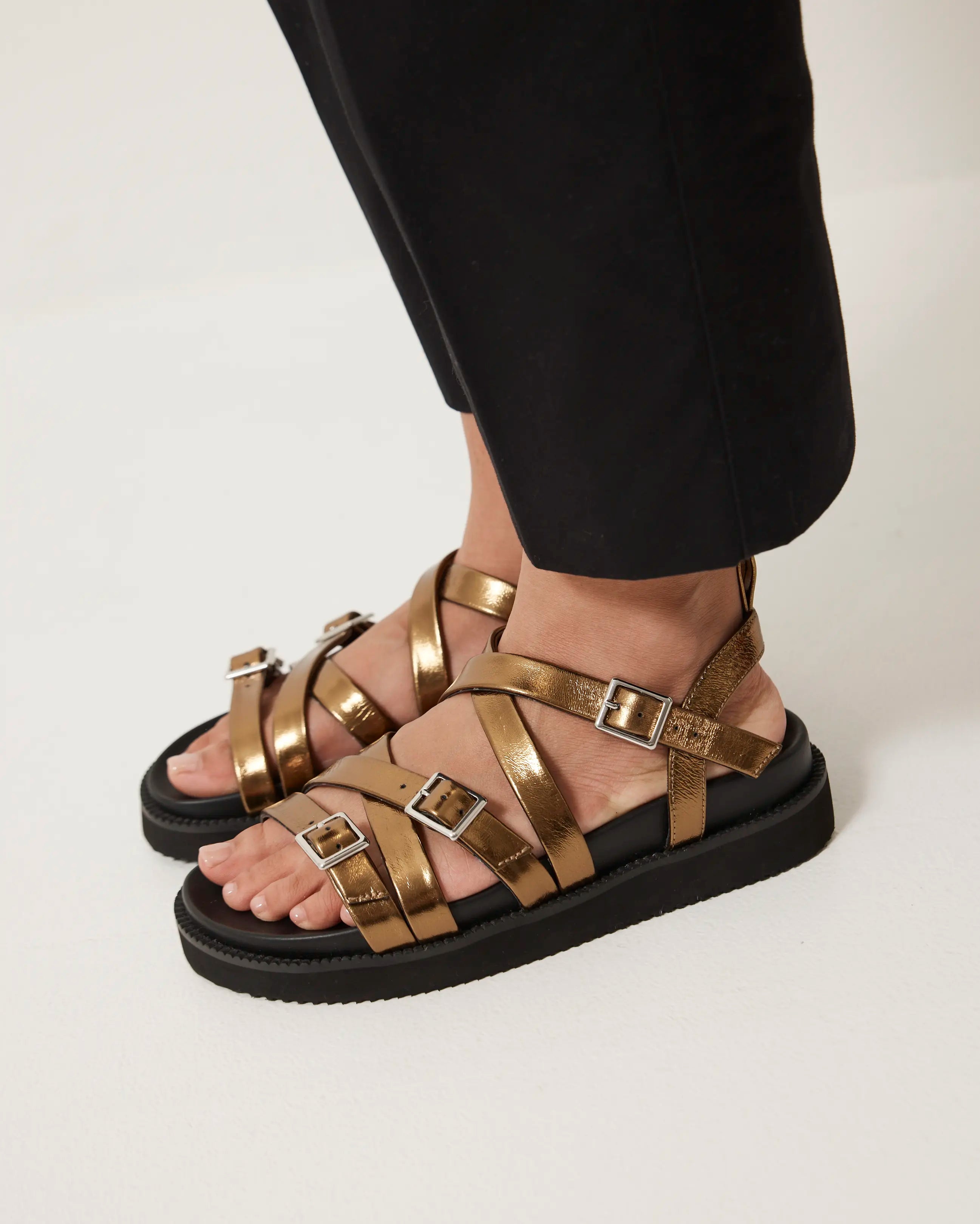Sophia Strappy Sandal | Bronze Crush